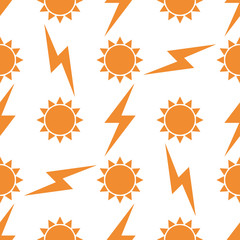 Wall Mural - hand drawn yellow sun planet seamless pattern background star vector illustration