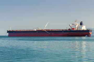 Wall Mural - Batumi. Cargo ship in the roadstead.