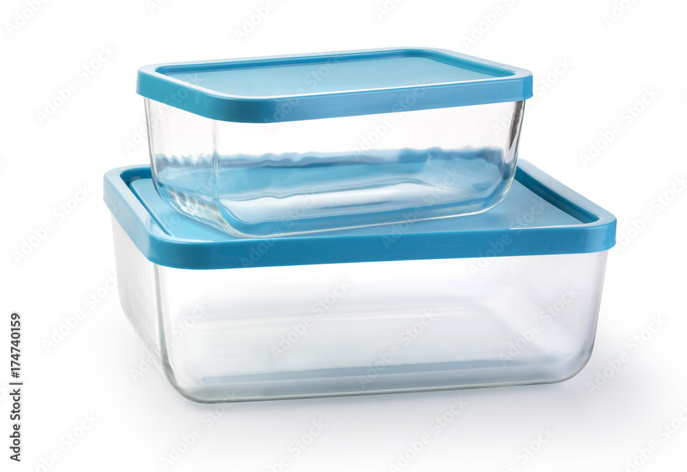 glass food container isolated - obrazy, fototapety, plakaty 