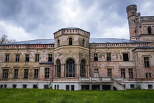 Exterior Of Ruined Palace In Drezewo Near Baltic Sea Coast, Poland