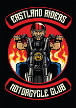 Motorcycle Club Badge Of Old Man Ride Motorcycle