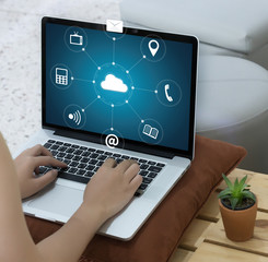 Poster -  Cloud Computing diagram Network Data Storage Technology Service