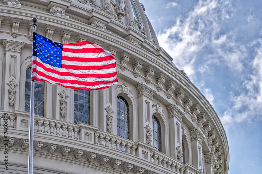 Washington DC Capitol view on cloudy sky Stock Photo | Adobe Stock