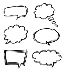 speech bubble with brush stroke isolated on white background