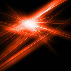 Poster - Red light on black background