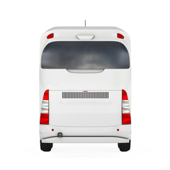 Poster - Big White Coach Tour Bus. 3d Rendering