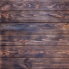 Poster - Brown Burned Vintage Wooden Planks Wall Texture Background