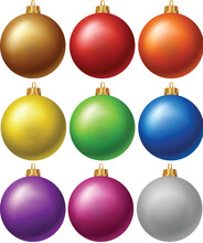 Christmas Balls In Nine Colors