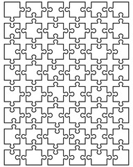 Illustration of separate parts of white puzzle