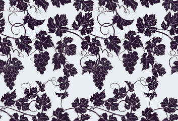 Wall Mural - Seamless texture with vines. Vector repeating pattern with vines in vintage style.