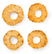 Dried Pineapple Rings isolated on white background