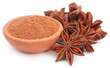 Aromatic star anise with ground spice