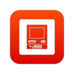 Poster - ATM bank cash machine icon digital red