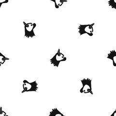 Sticker - Pug dog pattern seamless black