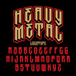 Heavy metal alphabet. Brutal font. Typography for labels, headlines, posters etc.