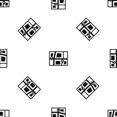 Poster - Geo location of taxi pattern seamless black