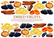 © Vector Tradition - Vector poster of dried fruits snacks
