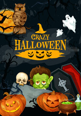 Wall Mural - Halloween night party vector holiday poster