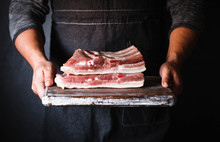 Pork Belly Farm Fresh Pork Belly Butcher Person Curring Bacon Porchetta