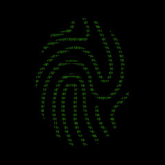 Wall Mural - Hacker - 101011010 Icon - Fingerabdruck - ID