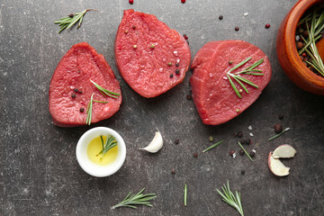 Wall Mural - Fresh raw meat on table