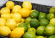 Fresh yellow lemon and green lime for sale