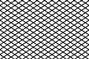 Wall Mural - Stripes,cage, square, diagonal seamless pattern, texture. White on black. Vector illustration.