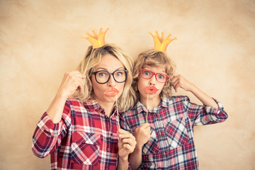 Poster - Happy family playing in home