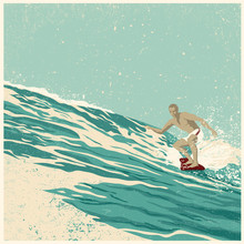 Surfer And Big Wave