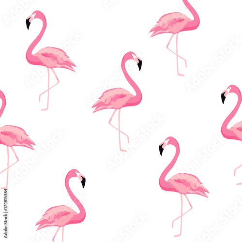 Seamless Flamingo Pattern Background Poster Design Seamless Flamingo Pattern Background Poster Design Wallpaper Invitation Cards Textile Print Vector Ilration