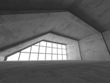 Fototapeta Perspektywa 3d - Dark concrete empty room. Modern architecture design