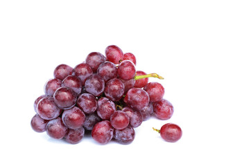 Wall Mural - Red grape with macro close up on white backgrounds