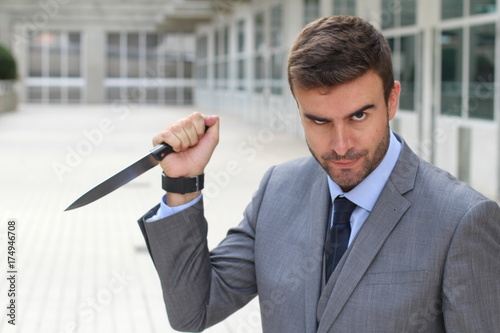 Fotografía Businessman with psychopathic behaviors