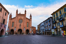 Cathedral Of Alba, City Of Wine And Truffles In Piemonte Italy