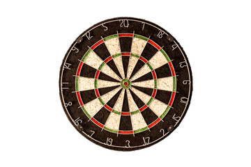 empty dart board on a white background