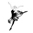 Beautiful young ballerina. Vector illustration. Stylish