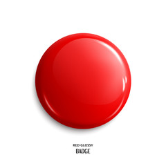 vector blank red glossy badge or web button. vector.