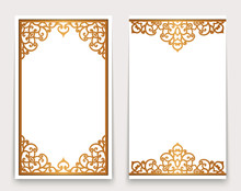 Vintage Gold Cards With Ornate Borders