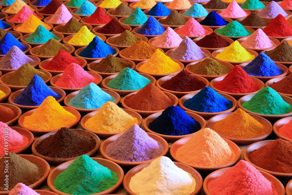 multicolored powder dyes Stock Photo | Adobe Stock