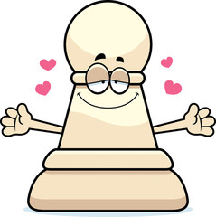 Poster - Cartoon Chess Pawn Hug