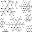 Minimalistic christmas snowflake. Background with simply low poly winter theme