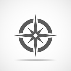 Wall Mural - gray compass icon. vector illustration.