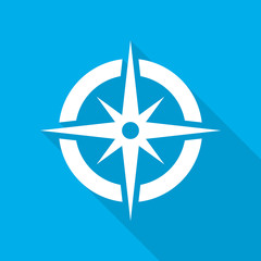Wall Mural - white compass icon. vector illustration.