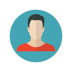 Wall Mural - Male face icon in flat design. Man avatar profile. Vector illustration.