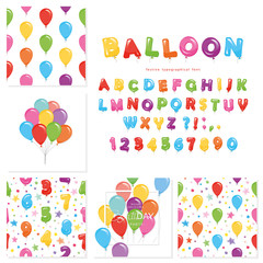 Wall Mural - Balloon big set. For birthday and holidays design.