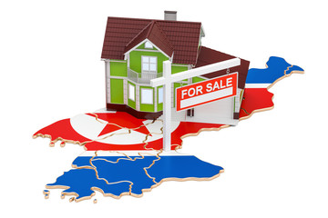 Poster - Property for sale and rent in North Korea concept, 3D rendering
