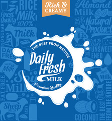 Wall Mural - Vector milk logo