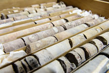 Rock Core Samples At The Geological Survey Of Northern Ireland.