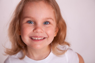 cute little girl smiling close-up