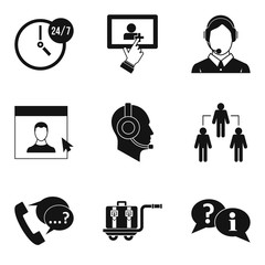 Poster - Communication icons set, simple style